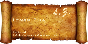 Lovassy Zita névjegykártya