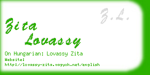 zita lovassy business card